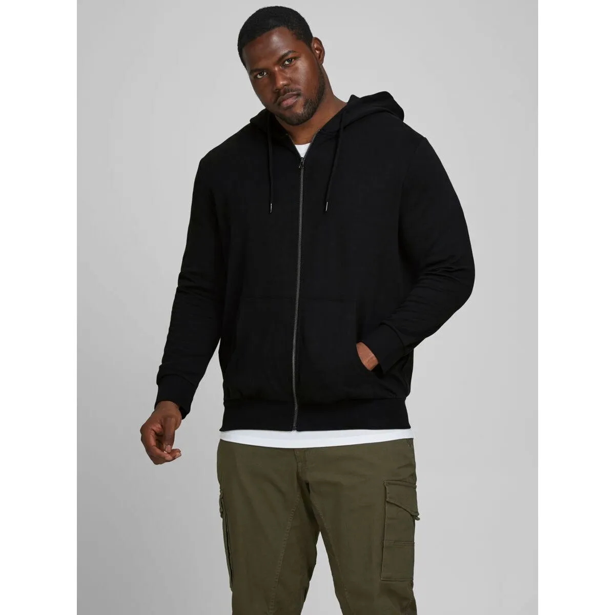 12182493 BASIC SWEAT ZIP-BLACK