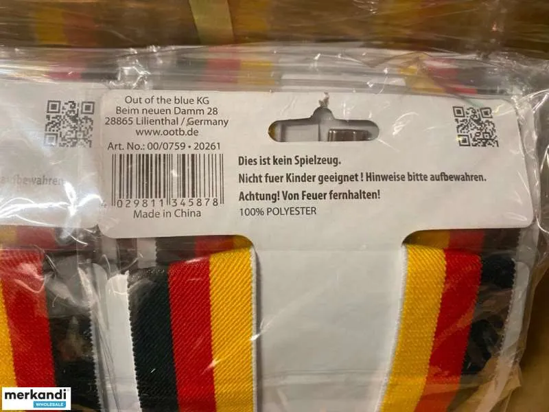 280 piezas De la nada Tirantes Bandera de Alemania Negro-Rojo-Amarillo Talla única, stock restante Comprar productos al por mayo