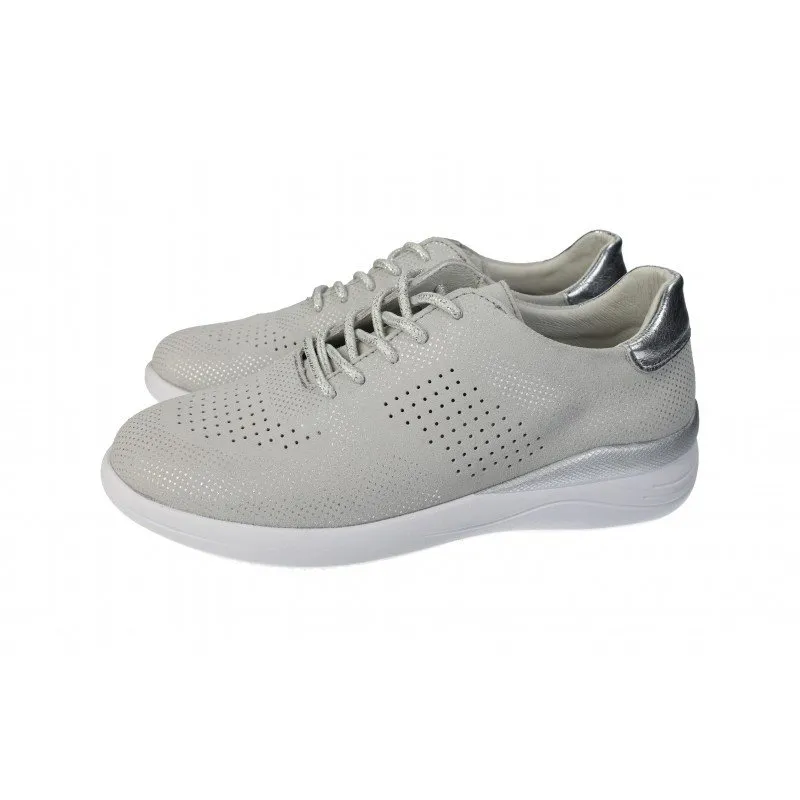 72101 TENIS LIGERAS PIEL color PLATA