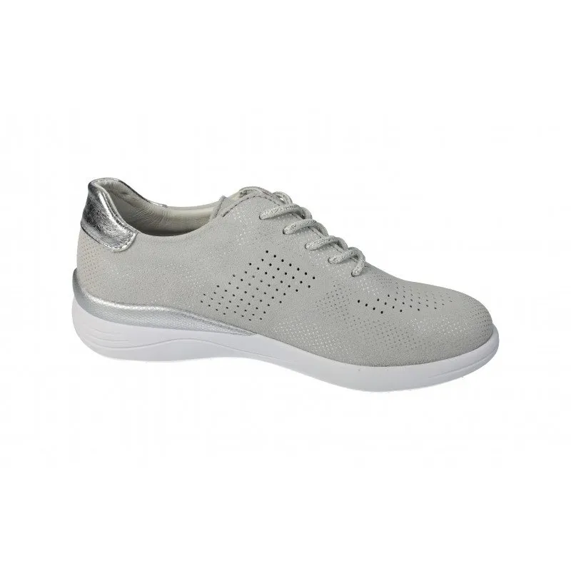 72101 TENIS LIGERAS PIEL color PLATA