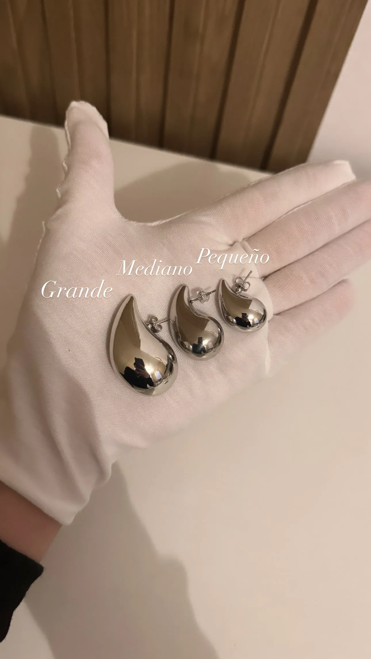 Aretes gotas de agua size grande