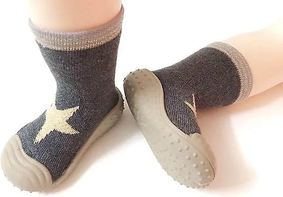 Baby Toddler Sock Shoes-6-toddler Grey Star Infant Soft Rubber Sole Shoes Breathable Cotton First Walking Shoes Anti-slip For Ki