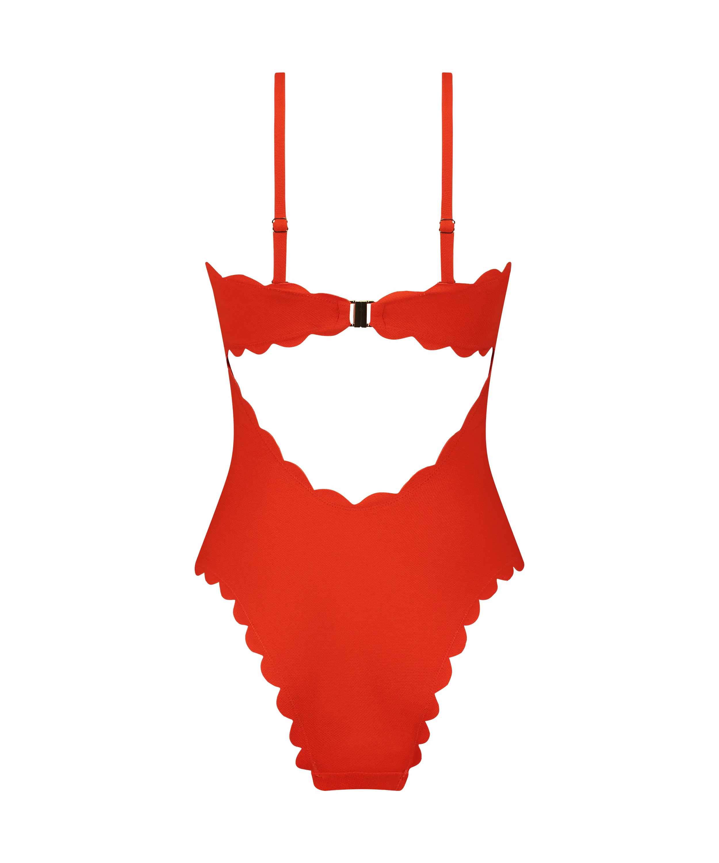 Bañador Shaping Bandeau Scallop - Rojo