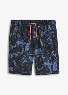 Bermuda de playa Negro/azul vaquero estampado