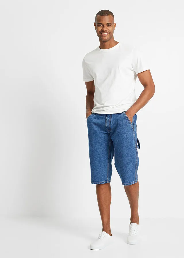 Bermudas vaquera largas de corte holgado Denim