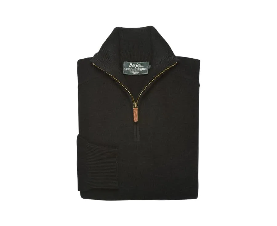 Black half-zip wool jumper - KENNETH