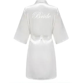 Blue Women Bathrobe White Letter Bride Bridesmaid Mother Maid of Honor Get Ready Bridal Party Robes Gifts Dressing Gown