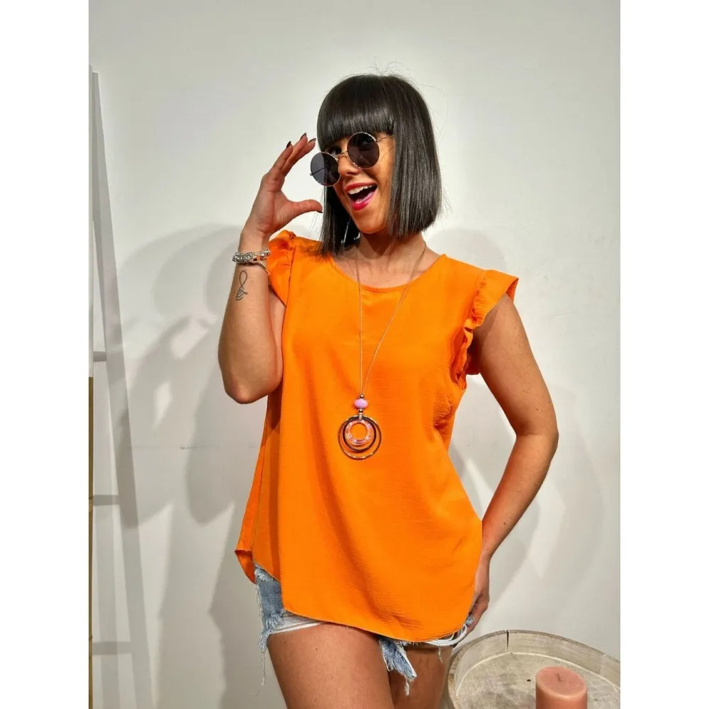 Blusa Volantes KARA Naranja