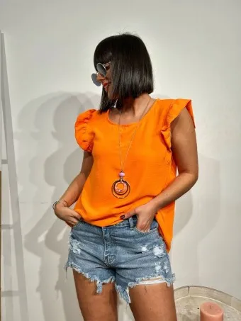 Blusa Volantes KARA Naranja