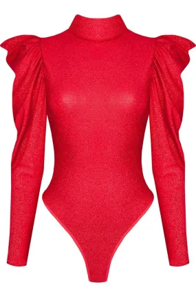 Body drapeado rojo brillante 