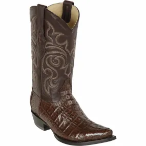 Botas de Cocodrilo Caiman Cola Punta Recortada Cafes Los Altos Boots