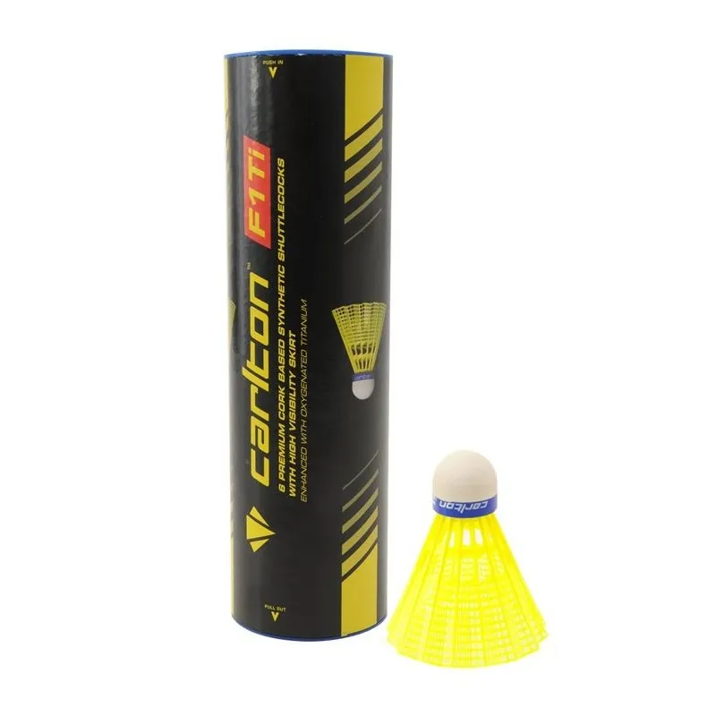 Bote 6 Volantes Badminton Carlton F1 Ti Amarillo 003766