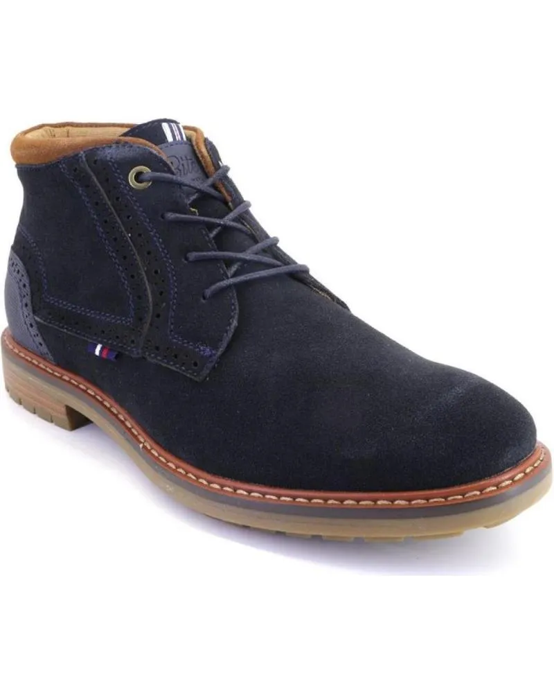 Botines   de Hombre BITESTA 32173 BOTAS DE HOMBRE ANTE-SERRAJE  AZUL MARINO