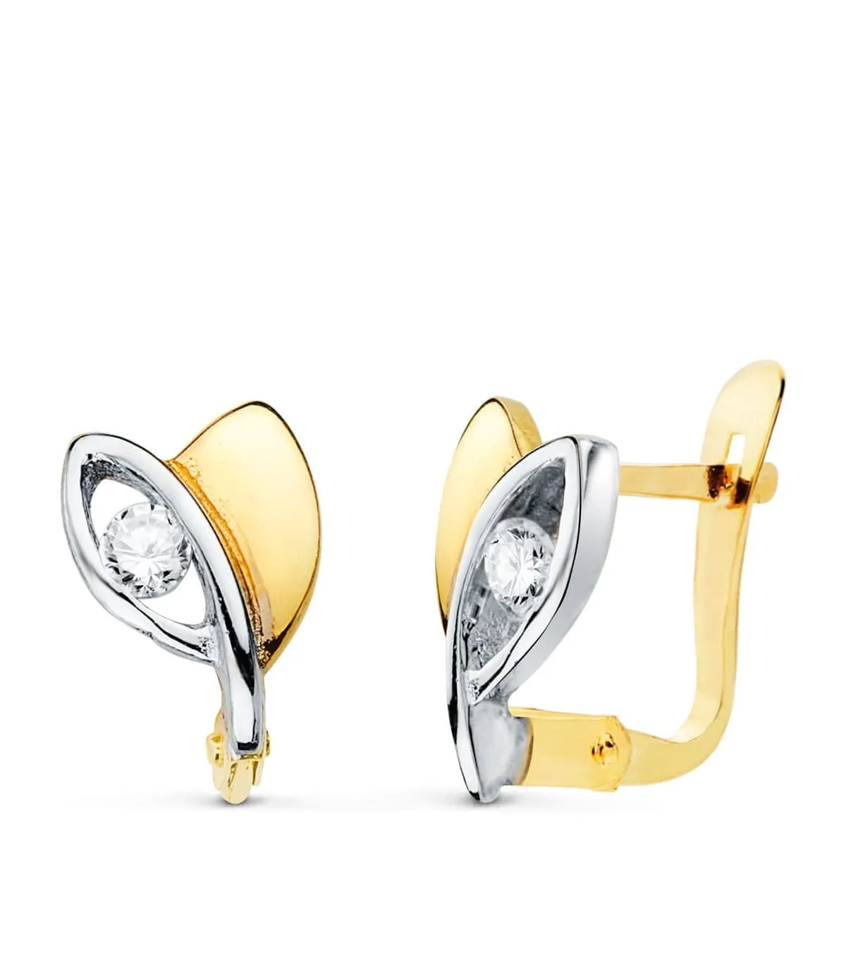 Boucles d'oreilles Communion Or bicolore Vela 18 Carats