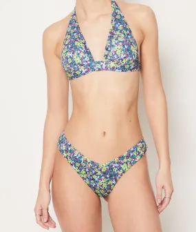 Braguita bikini brasileña, silueta en V estampado floral SALINAS IMP BLEU VERT - ETAM