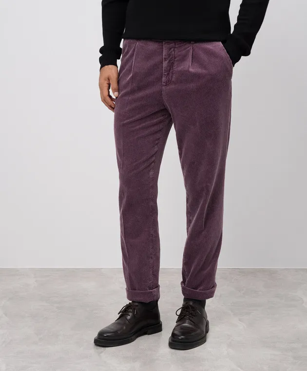 Brunello Cucinelli Purple corduroy pants