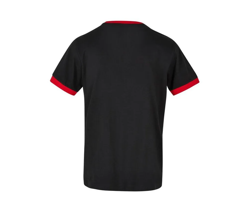 Build Your Brand BYB022 - RINGER TEE - Black / City Red