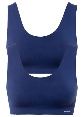 Bustier Feel Comfort sin costuras (2 unidades) Azul noche + azul noche