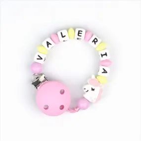 Cadenita de silicona Unicornio ROSA Personalizada