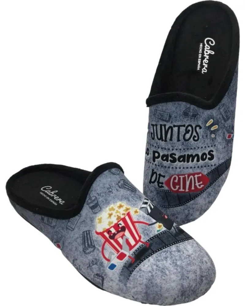 Calzado de casa CABRERA  de Hombre ZAPATILLA CASA HOMBRE 3630  GRIS