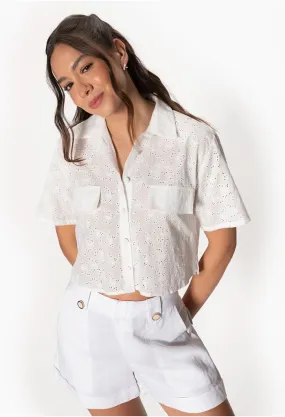 Camisera crop para mujer manga corta