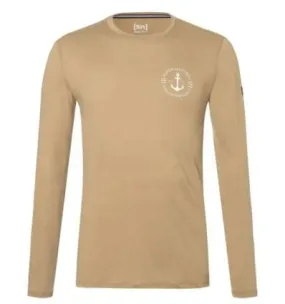 Camiseta SUPER.NATURAL M Sn Pier LS para hombre (roble/gris pluma/blanco fresco)