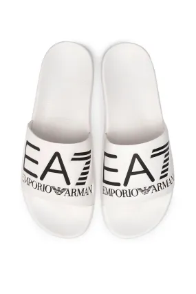 Chanclas Emporio Armani EA7 Logo Blanco y Negro