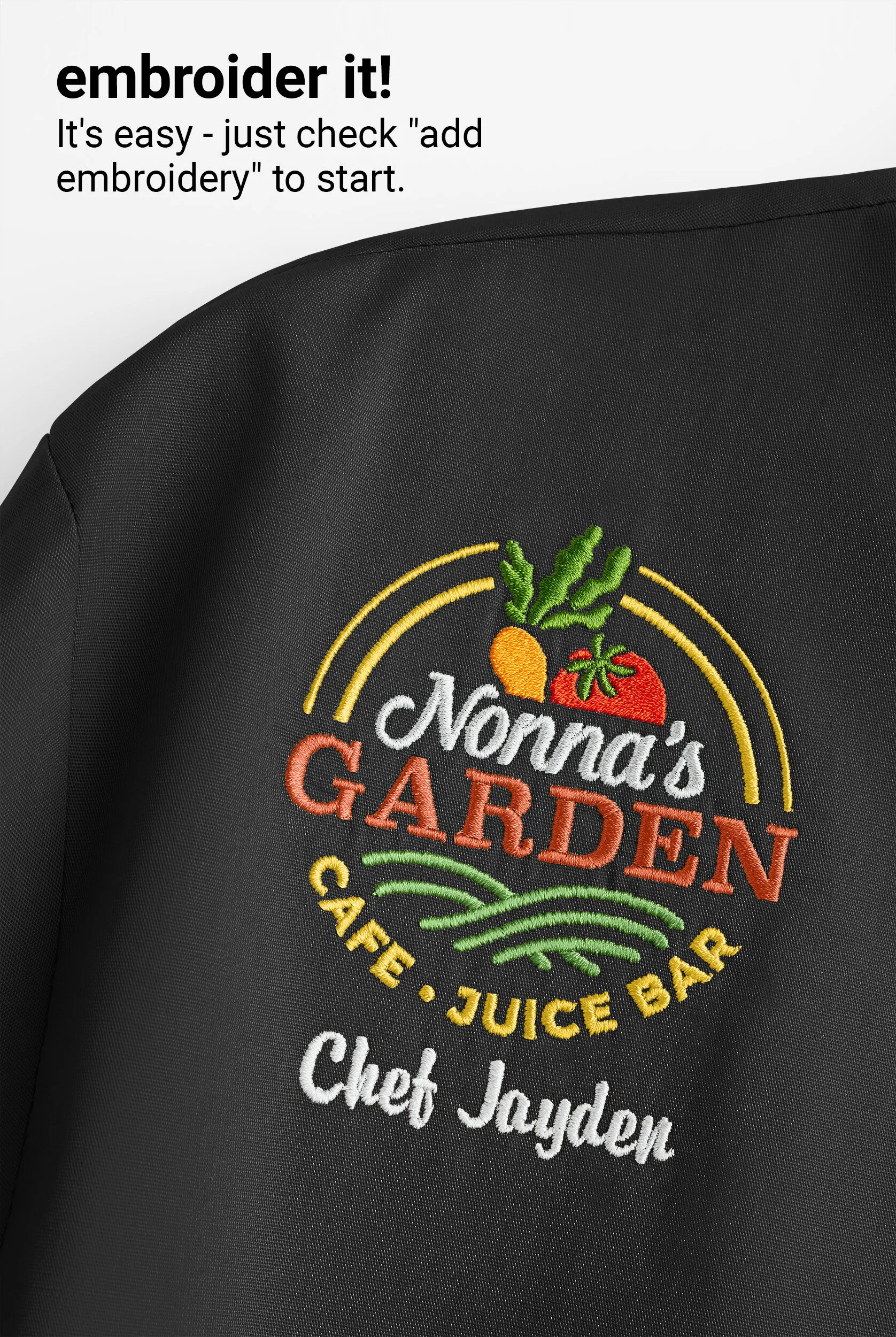 Chaqueta manga larga de gastronomía On The Line Value con botones de plástico y 2 bolsillos para hombre