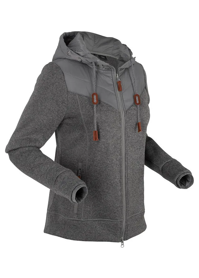 Chaqueta polar Gris jaspeado jaspeado