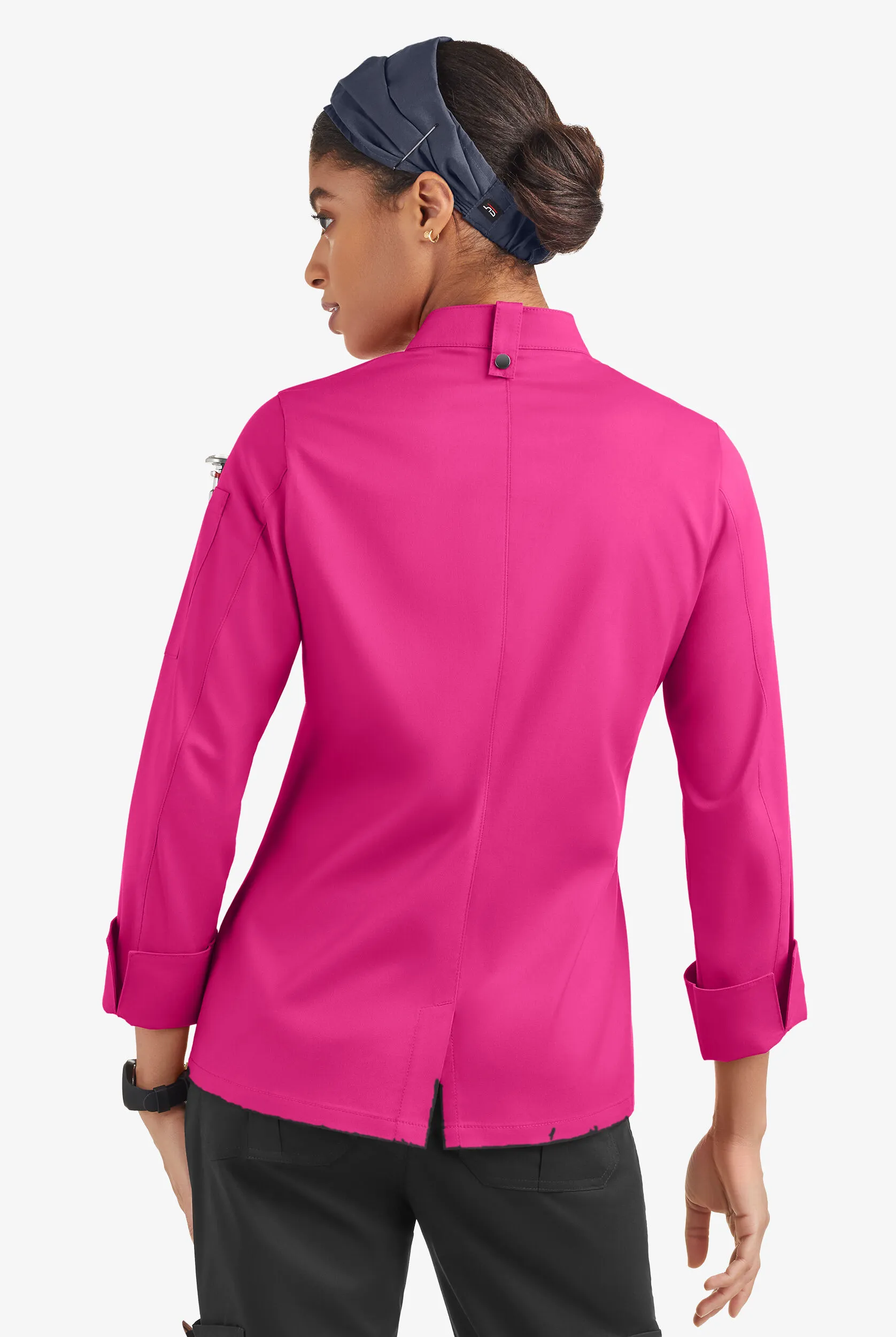 Chaqueta reversible manga larga de gastronomía CHEF 360 STRETCH con 1 bolsillo y doble abotonadura para mujer