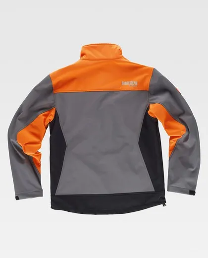 Chaqueta Softshell combinadal con dos bolsillos laterales Negro