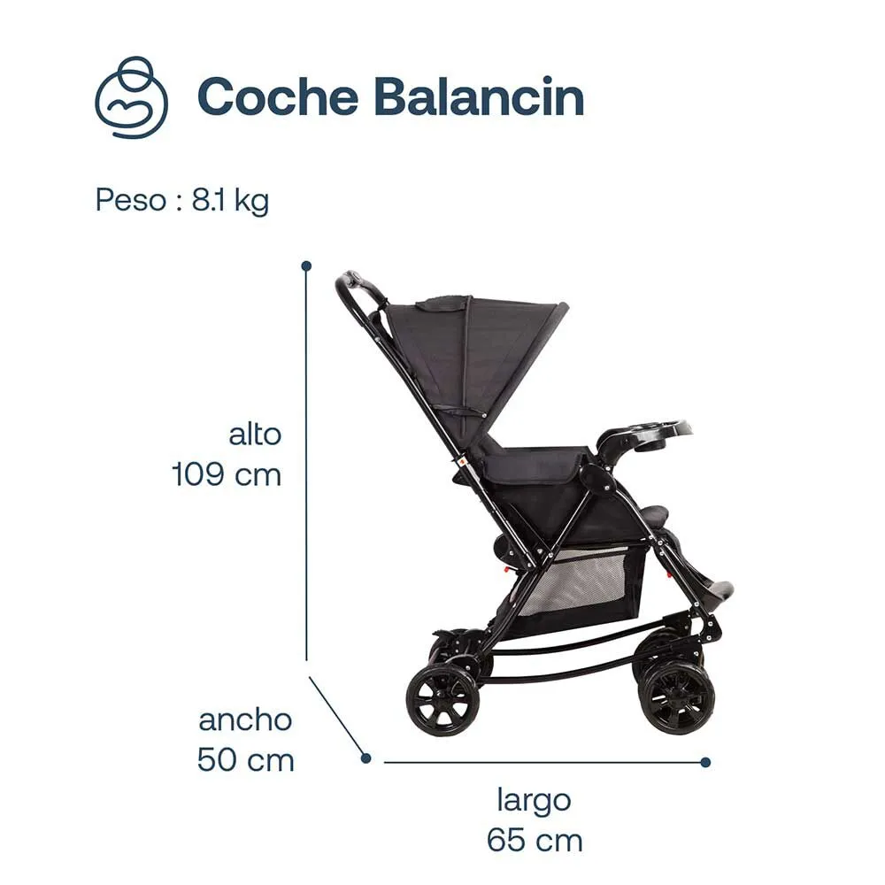 Coche Cuna Melange Negro Bebesit