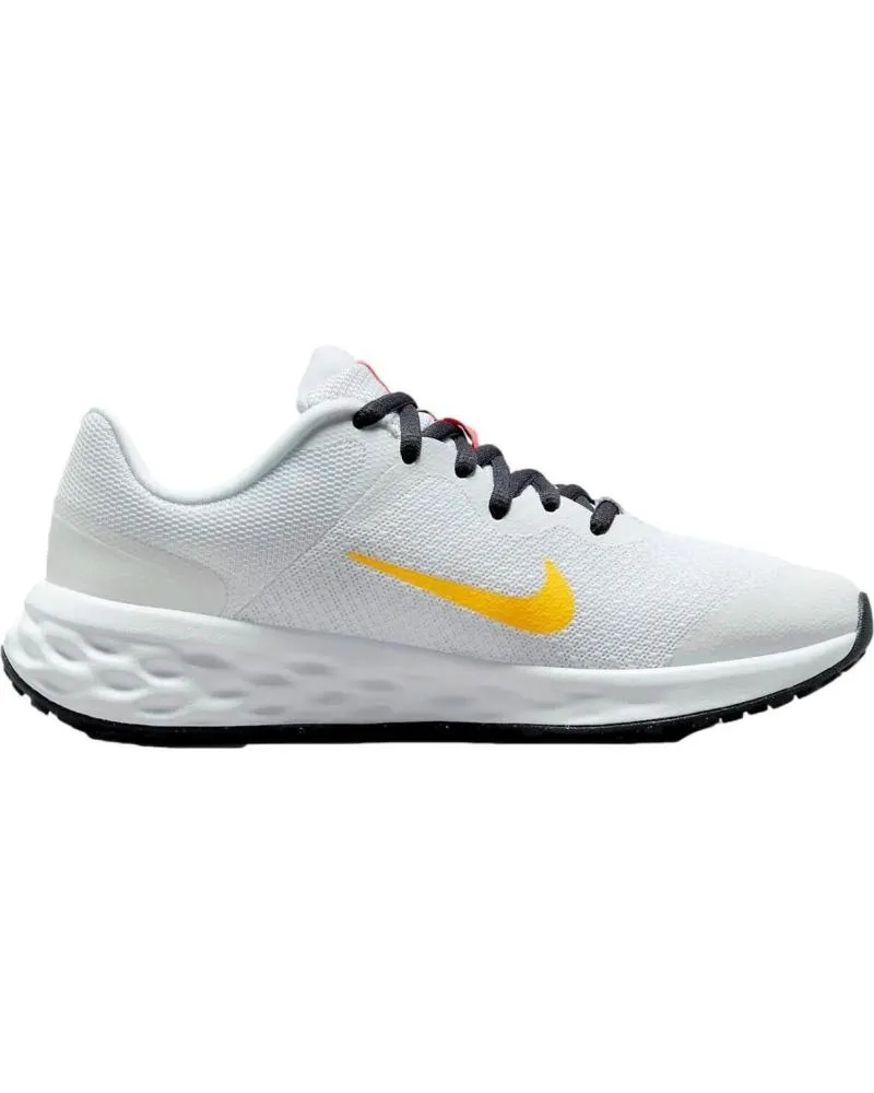 Deportivas NIKE  de Mujer y Niña DD1096-101 REVOLUTION 6 WHITE-SEA CORAL-GRIDIRON-LASER ORANGE 