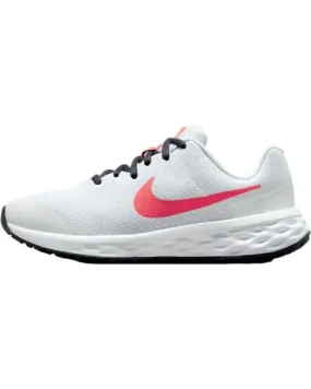 Deportivas NIKE  de Mujer y Niña DD1096-101 REVOLUTION 6 WHITE-SEA CORAL-GRIDIRON-LASER ORANGE 