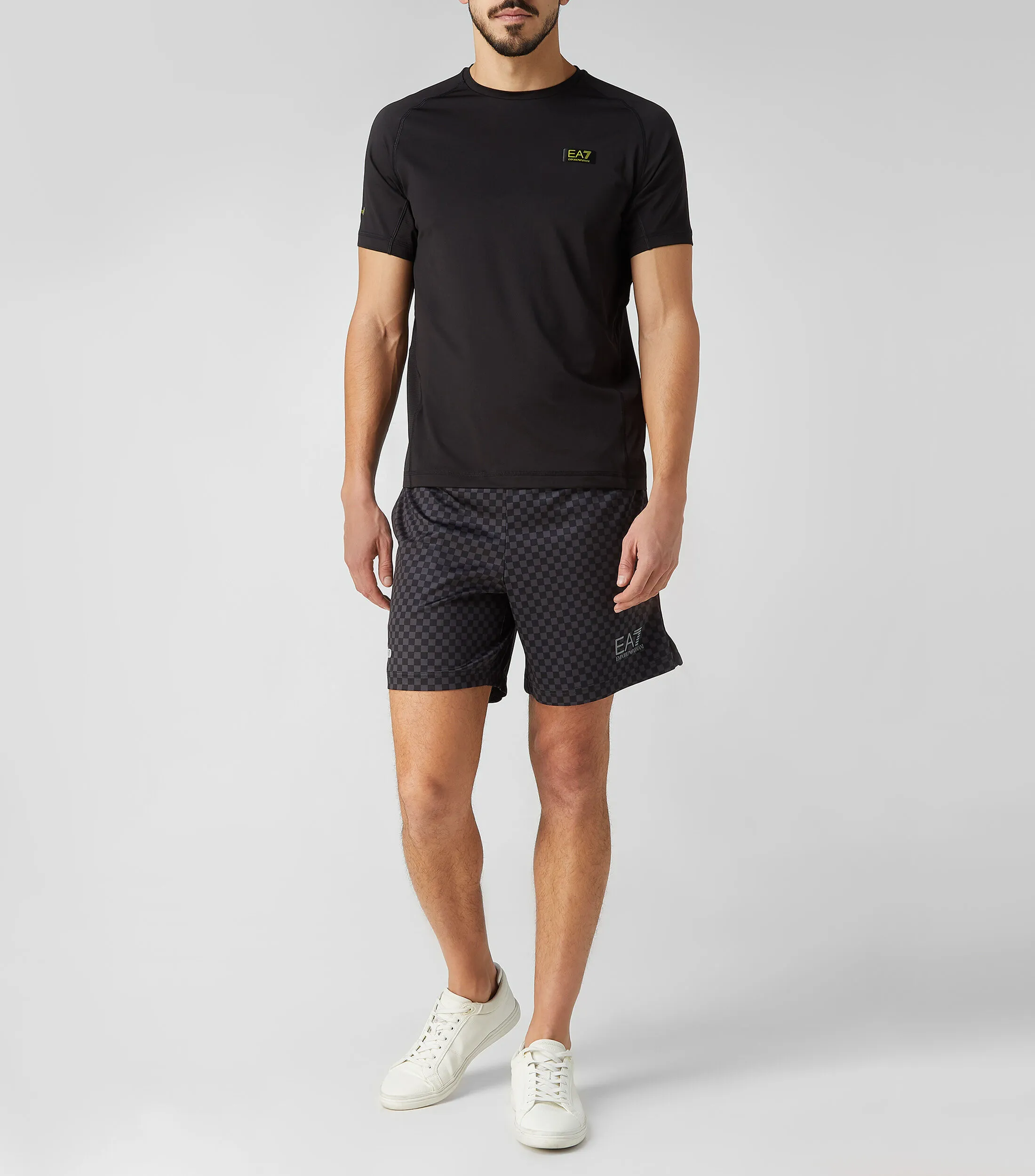 EA7 Emporio Armani Short deportivo con cuadros Hombre