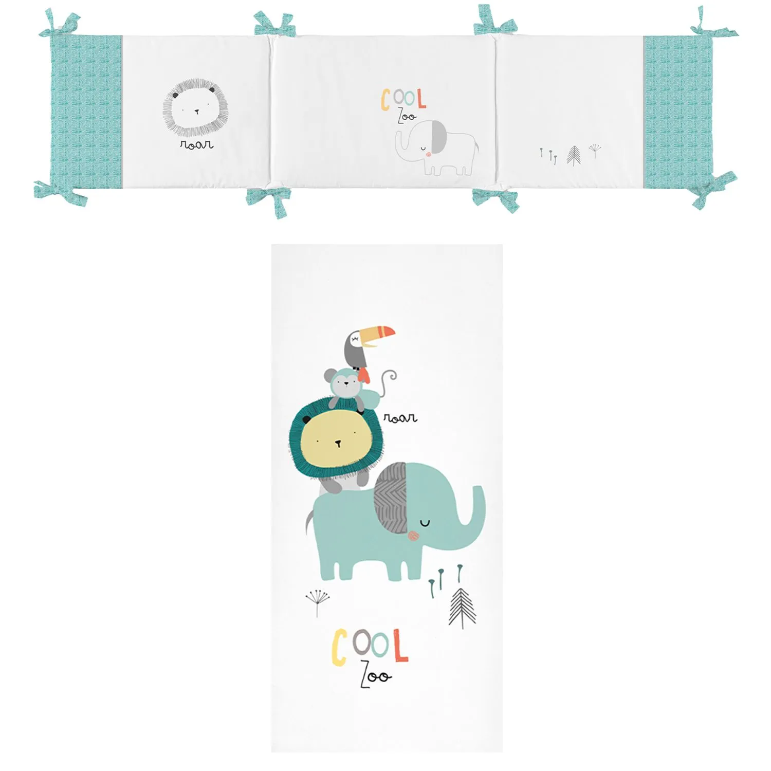 EDREDON+PROT.60X120 202 COOL ZOO 142 20 B/GRIS