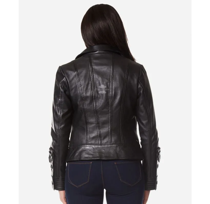 Essence Ladies Biker Leather Jacket Women Fashion Casual Jacket