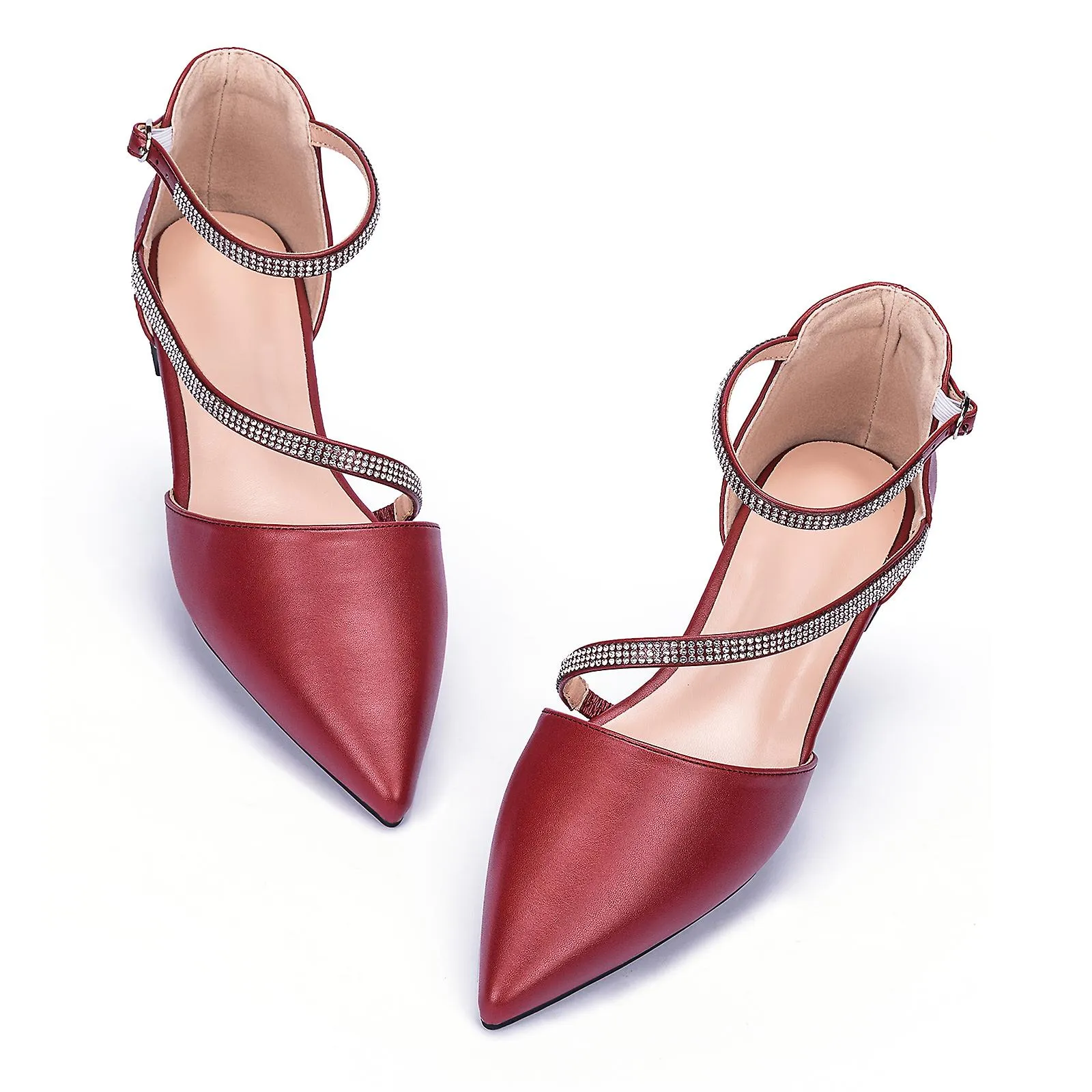 Flapointed Women's Flats Shoes D'orsay Pointed Toe Shoes With Ankle Straps Fashion Casual Dress Shoes For Women Wedding 