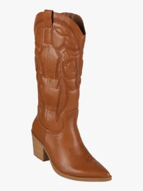 Flyfor Botas texanas de mujer con punta