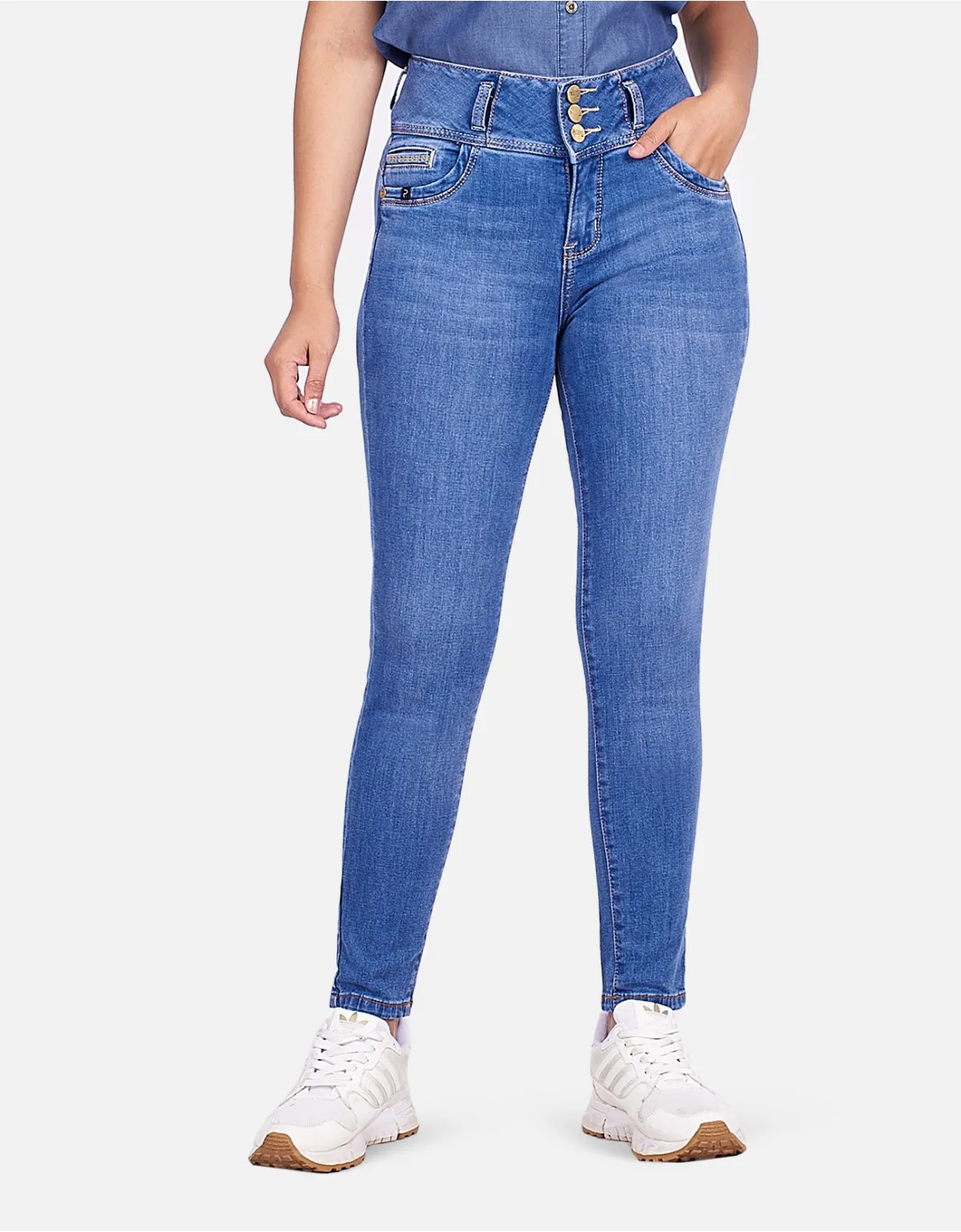 Jean skinny azul tiro alto mm