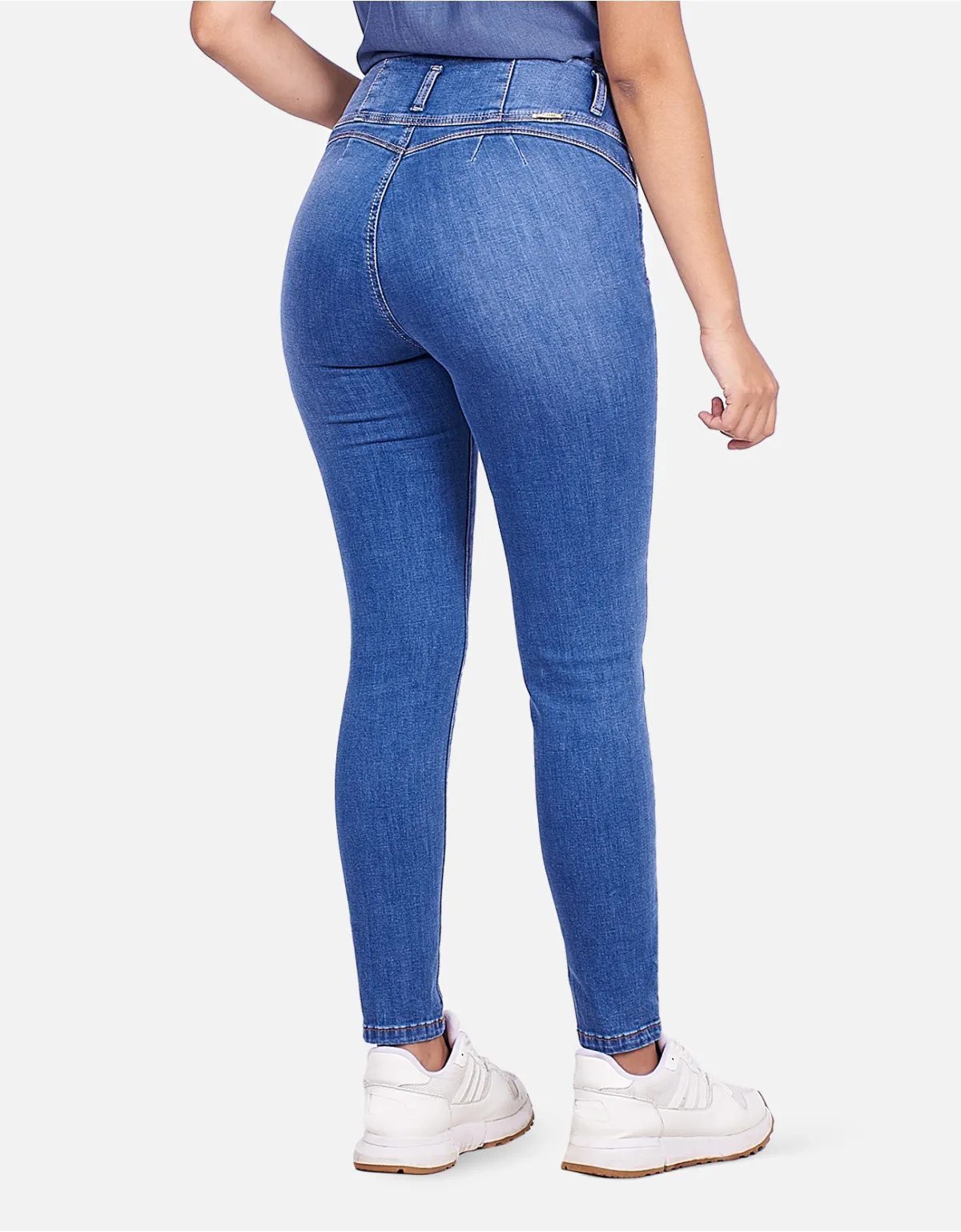 Jean skinny azul tiro alto mm