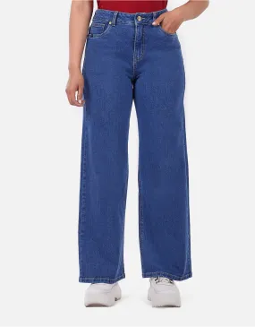 Jean wide leg azul tiro alto mm