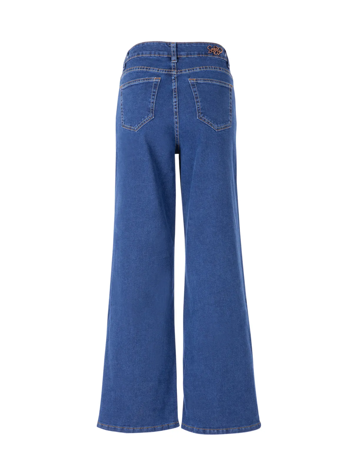 Jean wide leg azul tiro alto