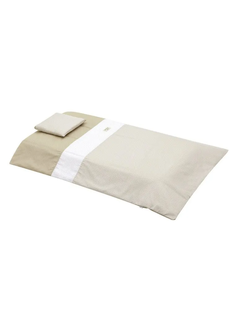 JGO 2 PCS.F.NORDICA CUNA 60 VICHY10 BEIGE 100x140x3 CM