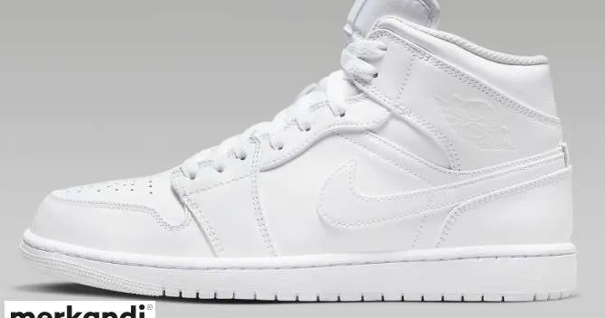 JORDAN 1 MID TRIPLE BLANCO - 554724-136 - 100% auténtico con cajas originales