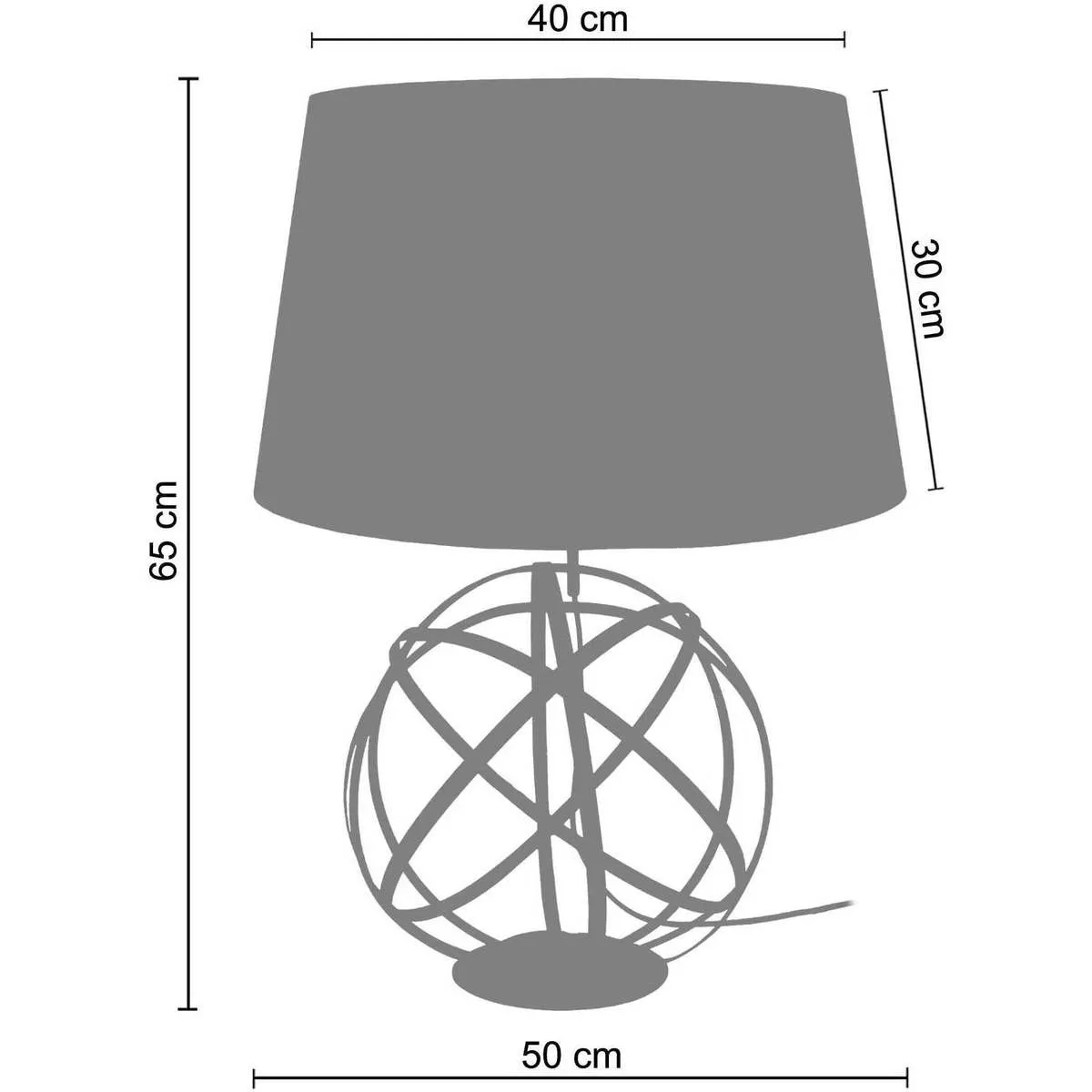 Lámpara de Mesa redondo metal gris pardo