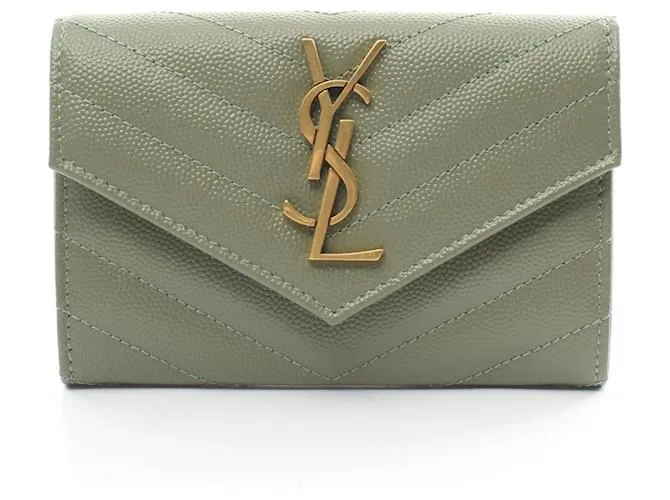 Monedero khaki Saint Laurent Caqui 