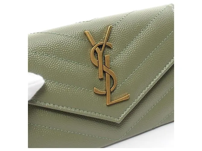 Monedero khaki Saint Laurent Caqui 