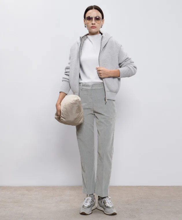 MooRER Gray corduroy pants LINDA