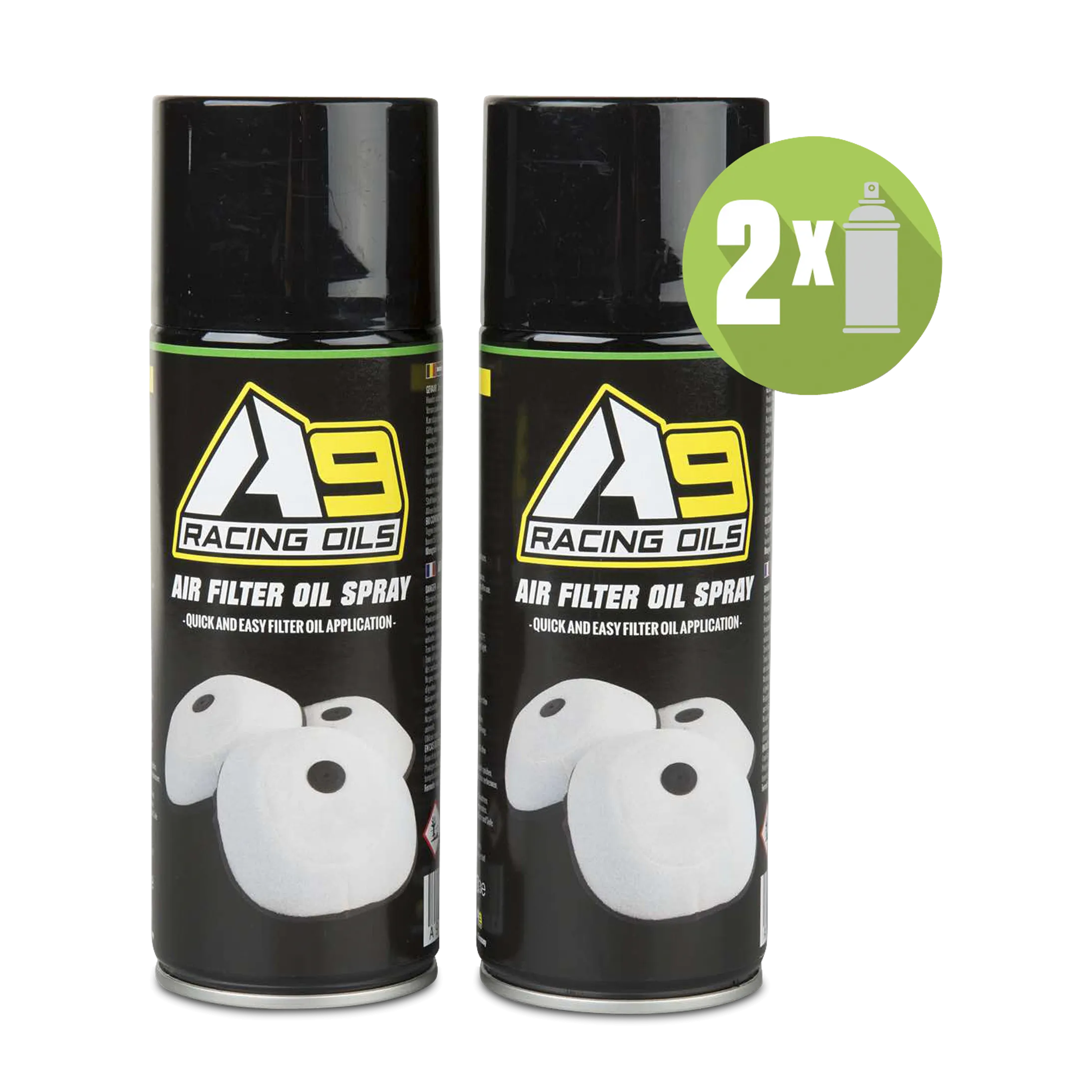 Pack-2 Espray Aceite de Filtro de Aire A9 Racing 400ml